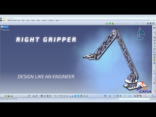 Right Gripper – Small Arm Robot | CATIA V5 Design Series