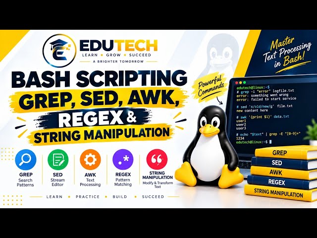 Bash Scripting for Beginners: grep, sed, awk, Regex & String Manipulation