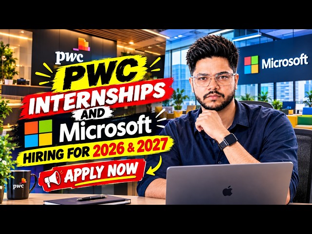 PWC Internship & Microsoft Software Engineer Hiring 2026 | Apply Now | Freshers & Experienced