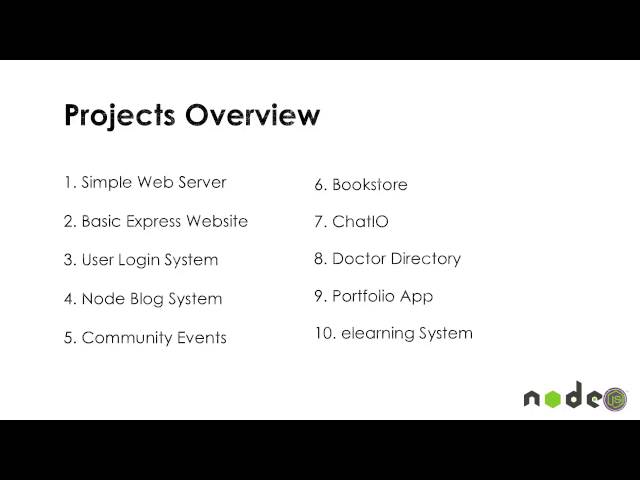 How to Learn Nodejs by building 10 projects