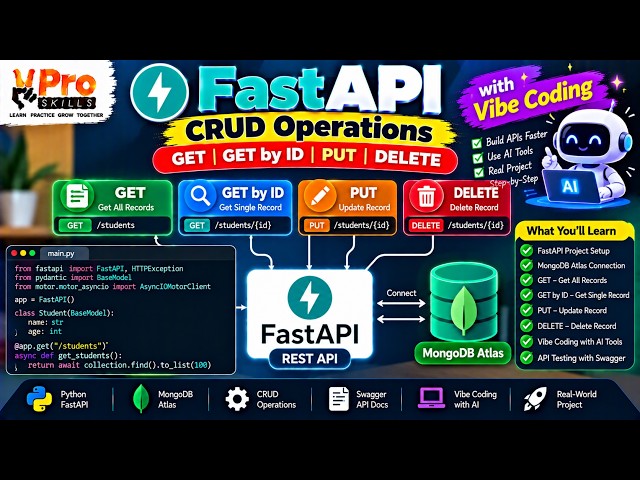 Day-32 | FastAPI CRUD Operations | GET, GET by ID, PUT, DELETE & Vibe Coding