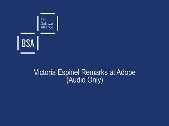 Victoria Espinel Remarks at Adobe (Audio Only)