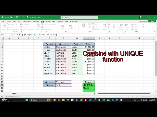 Master Excel: Extract Unique Values with FILTER & UNIQUE (Dynamic Arrays Tutorial)