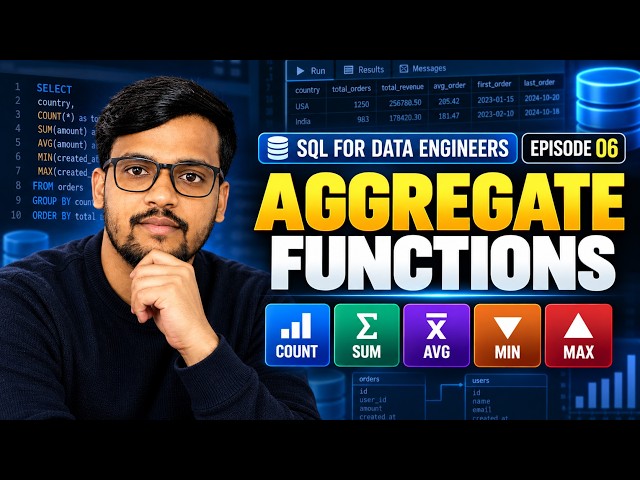 SQL Tutorial for Data Engineers | Episode 06 | Aggregate Functions Fully Explained