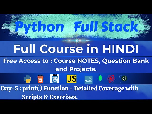 Python Full Course Day 5 | print() Function Explained | Ultimate Python Course