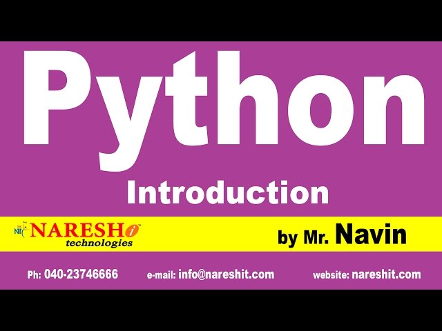 Python Introduction | Python Tutorial Videos | Mr.Navin