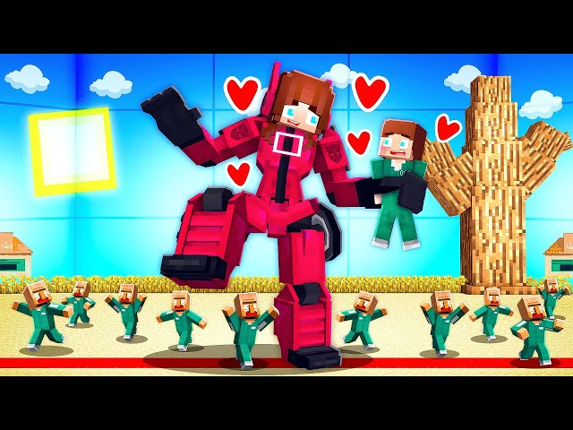 JJ`s Girl SQUID GAME TRANSFORMER and JJ - Love Story - Maizen Minecraft Animation