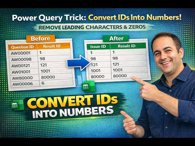 Power Query Trick: Remove Text and Leading Zeros from IDs