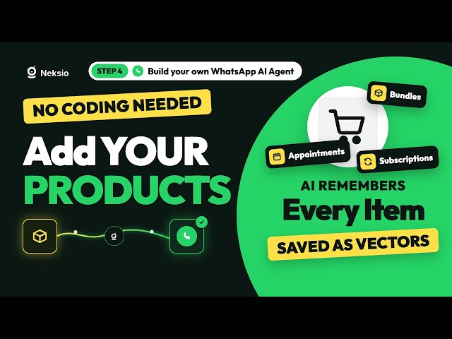 Free Whatsapp Ai Agent: Add products and service | Vector Embedding | Step 4