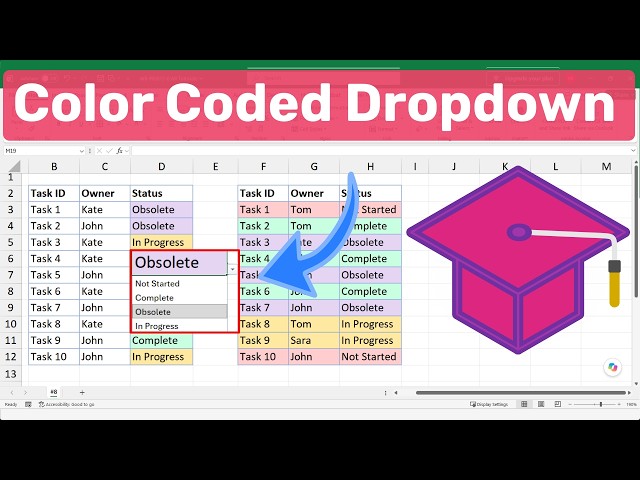 Excel Create a Color Coded Dropdown
