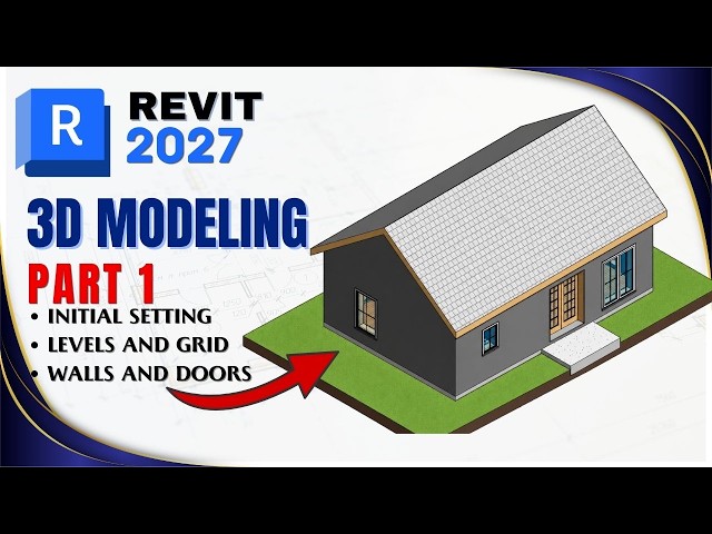 Revit 3D Modeling Tutorial Part 1 | Initial Setup, Levels, Grids, Walls & Doors#revit #bim #cad