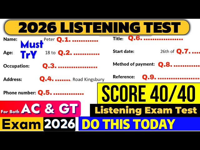 IELTS Listening Practice Test 2026 with Answers | 28.08.2026