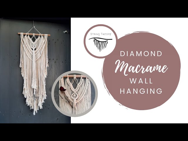Diamond Boho Wall Hanging | Simple Macrame Tutorial | Easy Beginner Friendly DIY Pattern