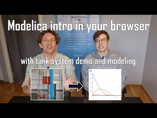 Modelica intro models for simulation in your browser. Demo, modeling and simulation of a tank system