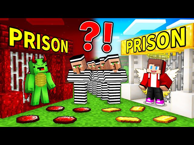 JJ's ANGEL Prison vs Mikey's DEVIL Prison Battle in Minecraft - Maizen