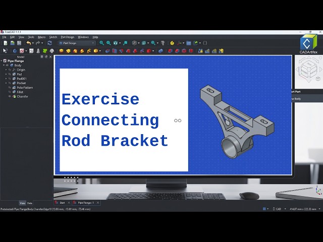 Connecting Rod Bracket in FreeCAD | Step-by-Step Tutorial