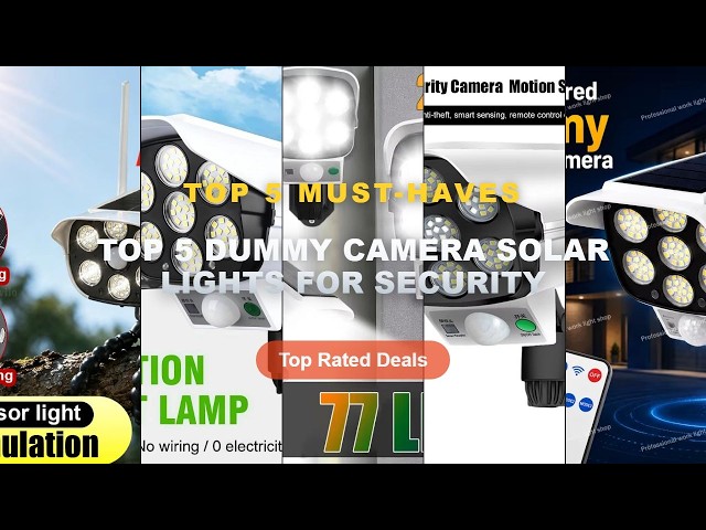Top 5 Best Top 5 Dummy Camera Solar Lights For Security (Must Have!) - 77 LED Solar Dummy Security C