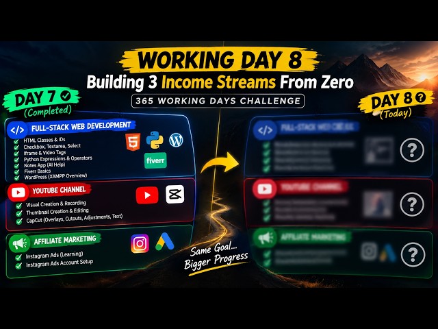 Working Day 8: Building 3 Income Streams From Zero | 365 Working Days Challenge