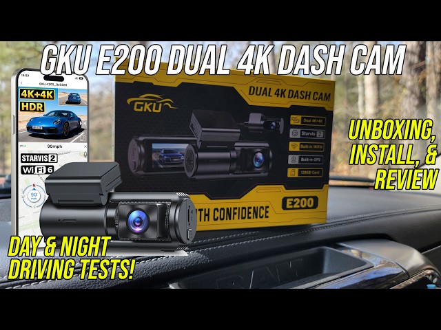 GKU E200 Dual 4K Dash Cam Review - Best Budget Dash Cam with GPS & Night Vision?