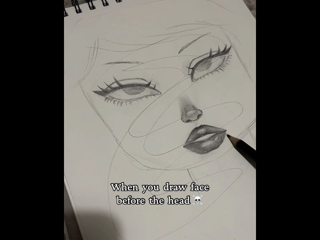 When you draw face before the head #art #draw #relateable #funny