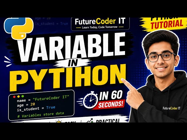 🔥 Variable in Python Explained in 60 Seconds | Python Tutorial for Beginners 🐍 #FutureCoderIT