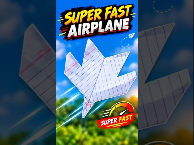 🚀 Super Fast Paper Airplane ✈️ Easy Origami Plane That Flies Far! #shorts