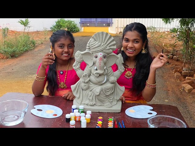 Lord Ganesha Idol Colouring 🙏 Diyaishwarya I UNBOXING I DIY 