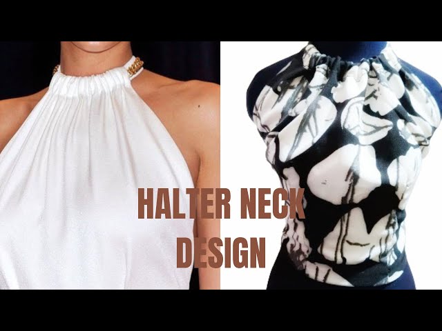 HOW TO CUT AND SEW HALTER NECK TOP [SLASH AND SPREAD METHOD]