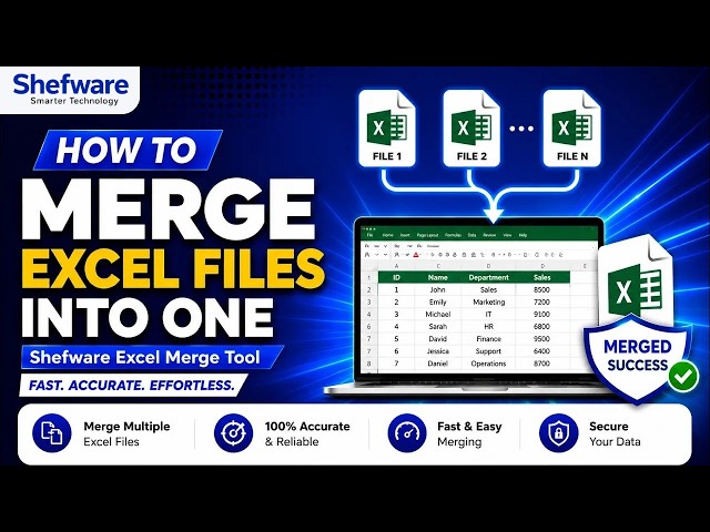 How to Merge Excel Files into One | Shefware Excel Merge Tool