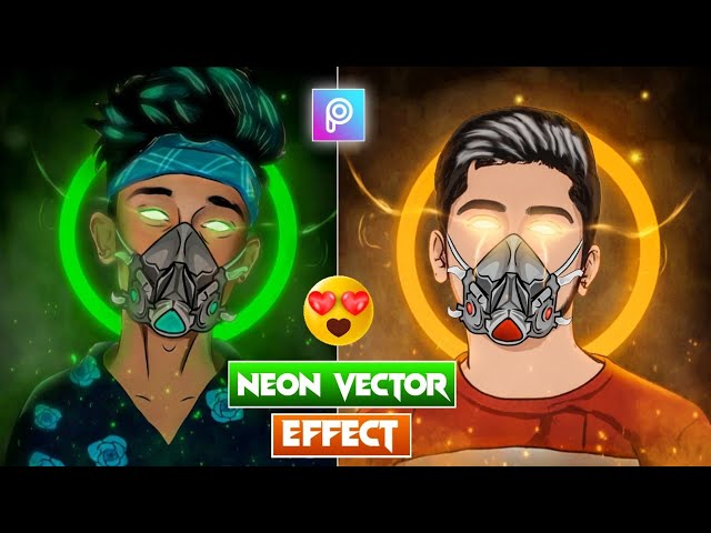 Neon Mask Ring Light Vector Art Effect Photo Editing - Vector art editing in picsart steps by step