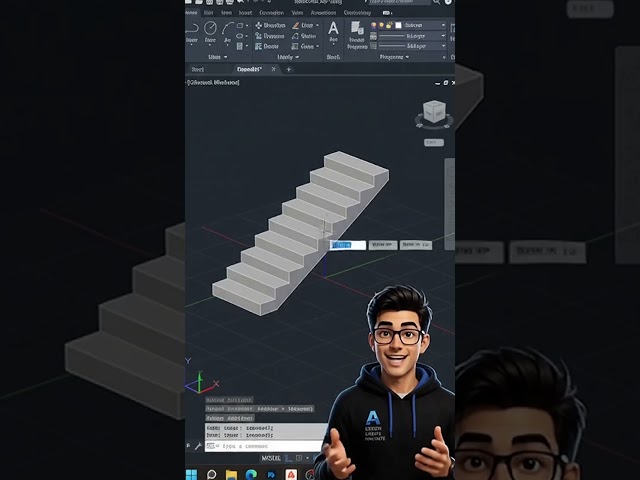 Create a 3D Staircase in AutoCAD 🏠 | Beginner Tutorial