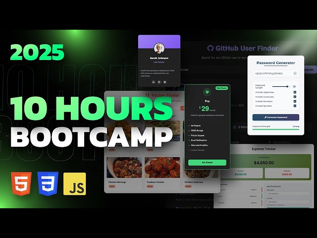 HTML, CSS & JavaScript Full Course - Build 15 Projects