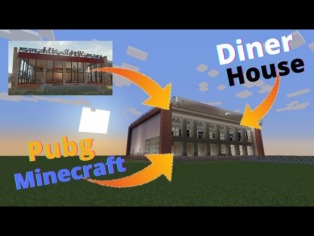 Building DINER HOUSE in minecraft - pubg mobile building in minecraft - AMJ GAMERZ