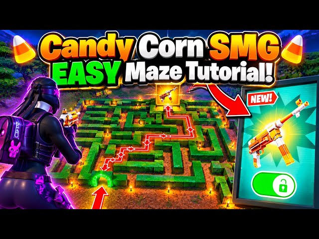 Fortnite 1v1 With Every Gun | Candy Corn SMG EASY Maze Tutorial🤯