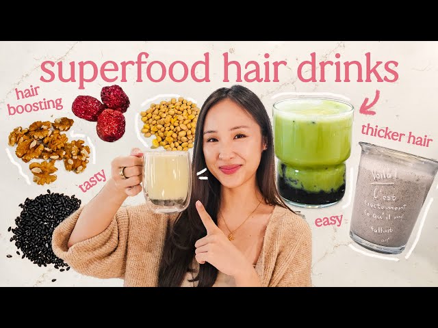 Drink THIS for hair growth, thick + shiny hair 👌🏼 *3 easy recipes*