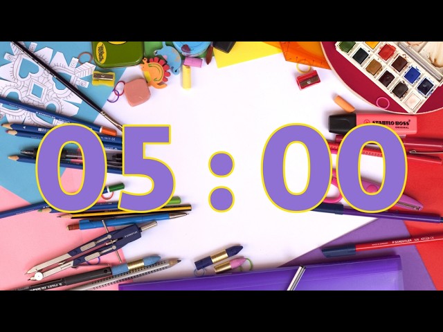 5 Minute Timer Back to School 🎒 | Classroom Countdown with Bell & Positive Music