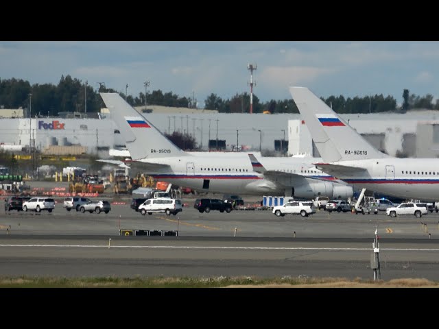 Massive motorcade greets Russian delegation in Anchorage ahead of Trump-Putin summit