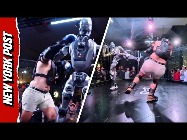 Humanoid Robot Brutally FLOORS Amateur Fighter In Wild Cage Match