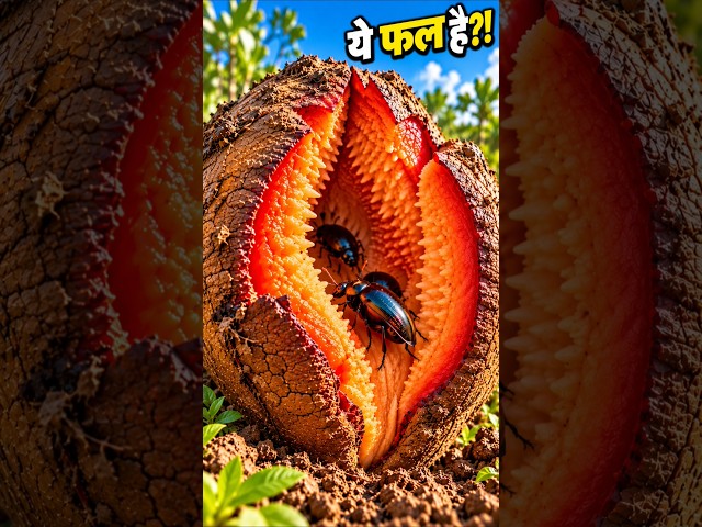 ये फल है?! 😱 अंदर का नज़ारा देखकर यकीन नहीं होगा! #strangefruit #nature #shorts #tropism #ecosystem