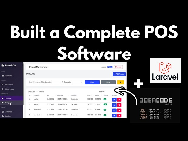 How I Built a Complete POS Software with Laravel + MySQL Using AI — 100% FREE!
