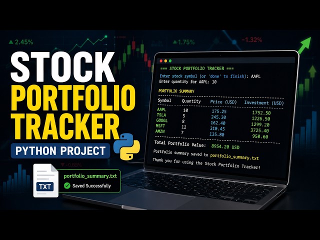 CodeAlpha Task 2 | Stock Portfolio Tracker Using Python | Complete Project Explanation