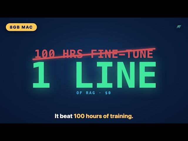 I spent 100 Hours Fine-Tuning AI on an 8GB Mac. One Line of RAG Beat It.