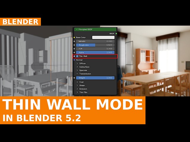 How to Use Thin Wall in Blender 5.2 Materials | Tutorial