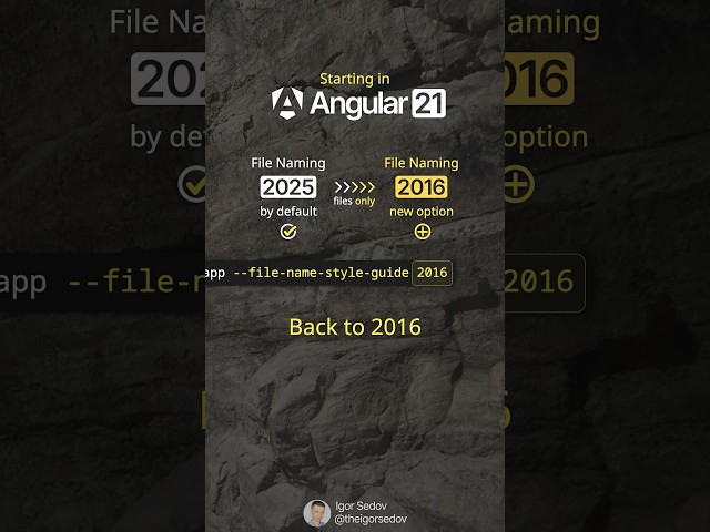 New in Angular 21: 2016 File Naming Option #angular #angular21