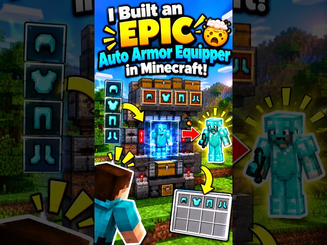 I Built an EPIC Auto Armor Equipper in Minecraft! 🛡️🤯 #shorts