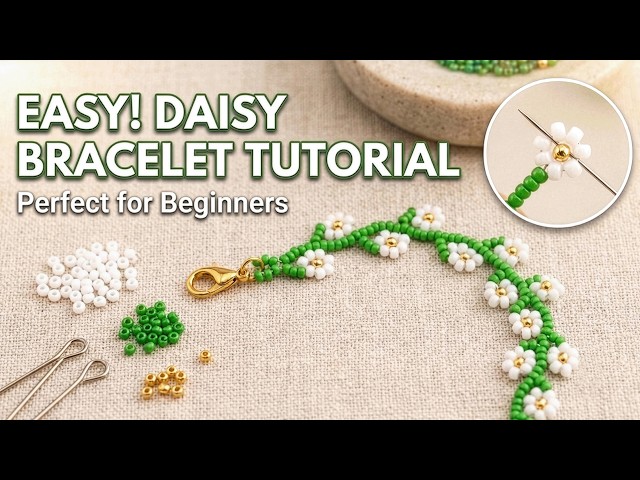 Easy Beaded Daisy Bracelet Tutorial | DIY Floral Seed Bead Tutorials for Beginners! #bijoux #jewelry