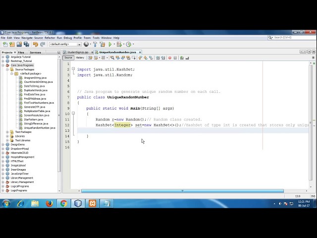 Java program to generate unique random number on each call