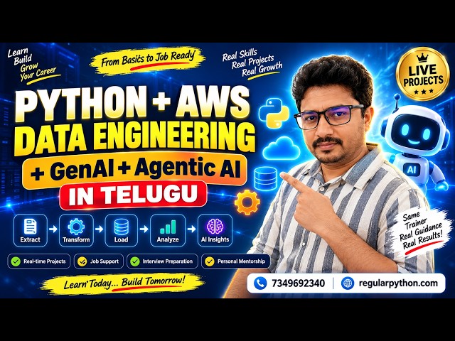 AWS Data Engineering Course in Telugu | Python + GenAI + Agentic AI
