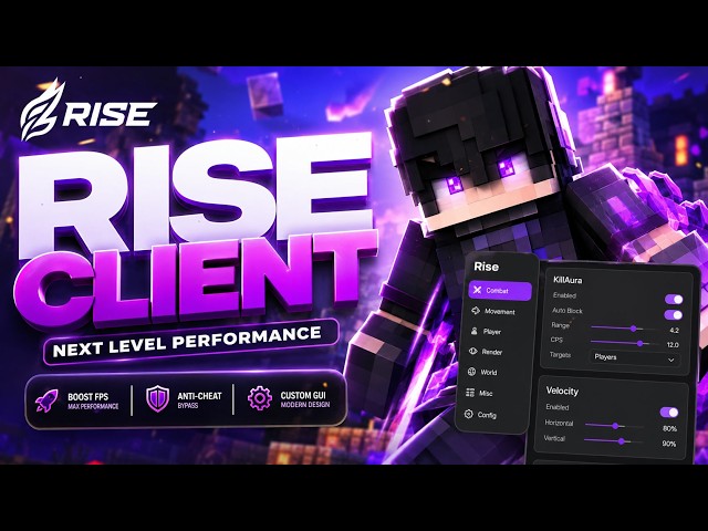 Rise Client - The Best Free Minecraft Hacked Client for Java in 2026! (1.8.9 - 1.21.11+)