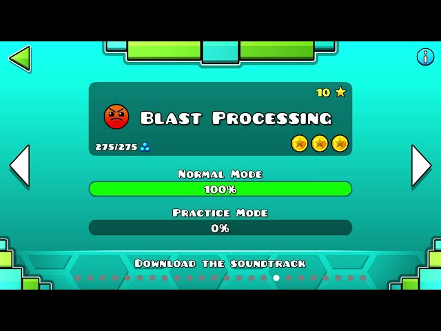 Geometry Dash - Blast Processing 100% Complete (all coins)